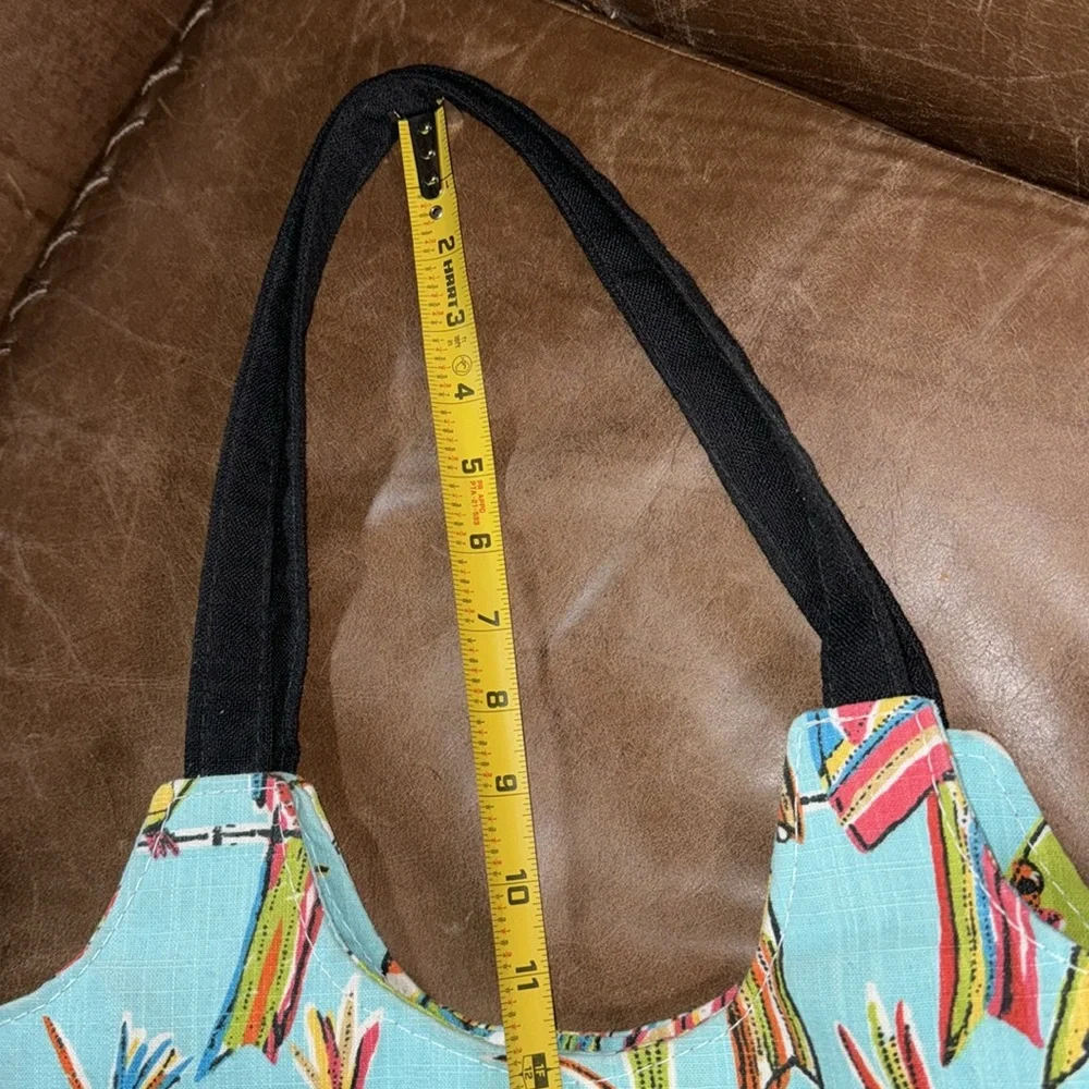 Berkshire Bags Sorrento Zip Top Multi-Pocket Artistic Fabric Footed Tote Bag - Picture 10 of 12